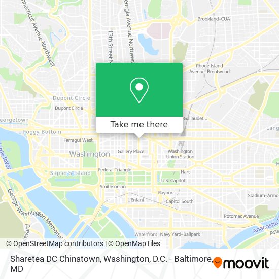 Mapa de Sharetea DC Chinatown