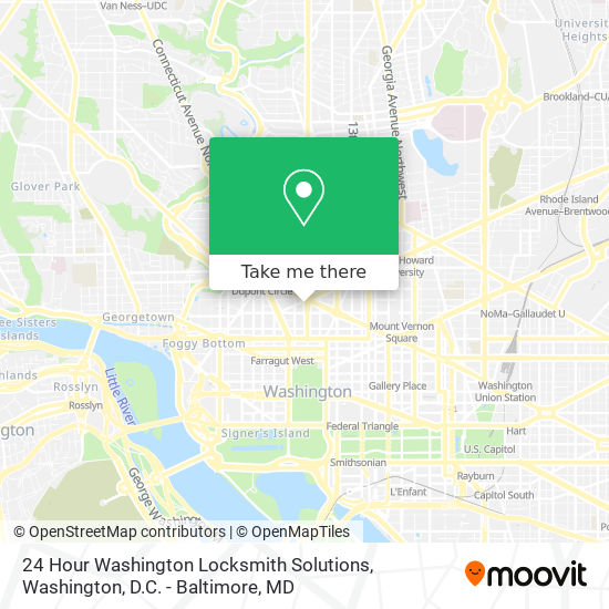 24 Hour Washington Locksmith Solutions map