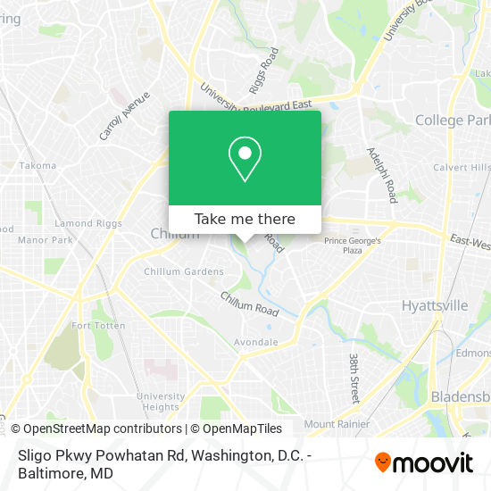 Sligo Pkwy Powhatan Rd map