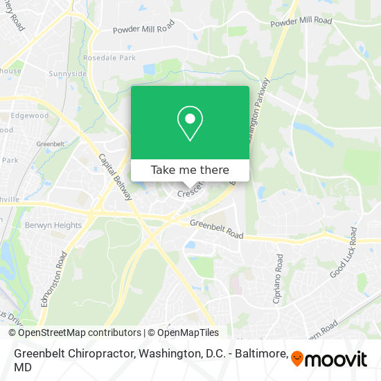 Greenbelt Chiropractor map