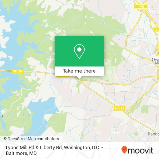 Lyons Mill Rd & Liberty Rd, Randallstown, MD 21133 map