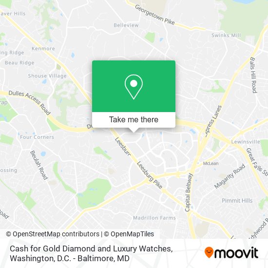 Cash for Gold Diamond and Luxury Watches map