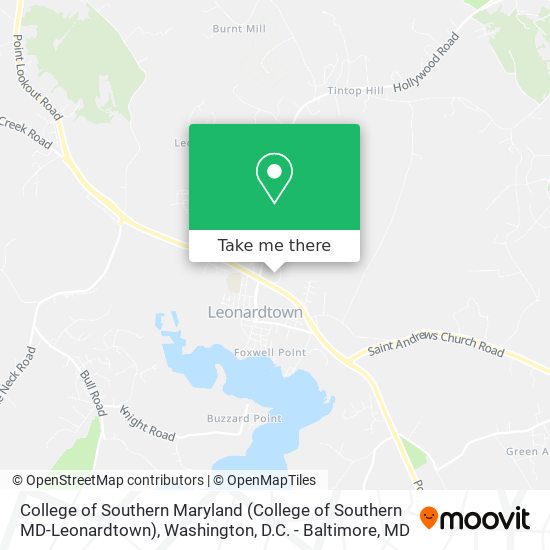 College of Southern Maryland (College of Southern MD-Leonardtown) map