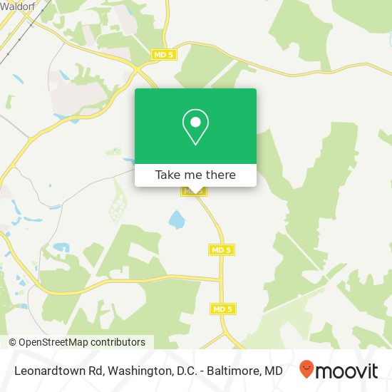 Mapa de Leonardtown Rd, Waldorf, MD 20601
