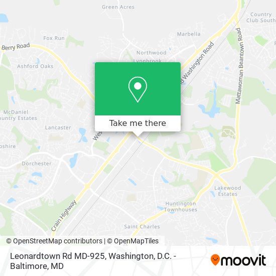 Leonardtown Rd MD-925 map