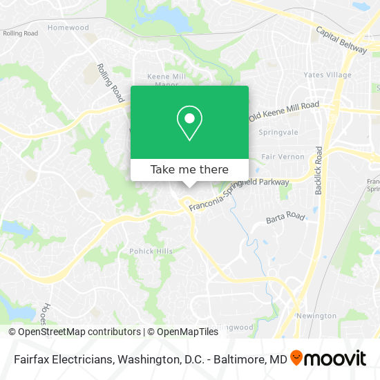 Fairfax Electricians map