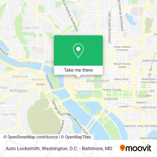 Auto Locksmith map