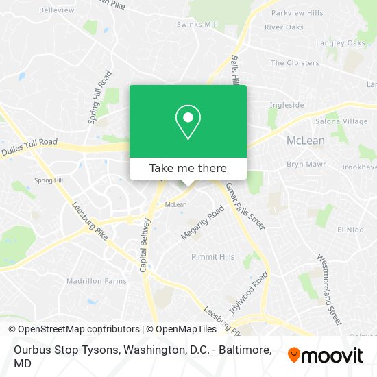 Mapa de Ourbus Stop Tysons