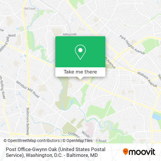 Post Office-Gwynn Oak (United States Postal Service) map