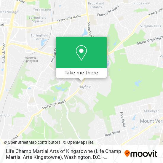 Mapa de Life Champ Martial Arts of Kingstowne