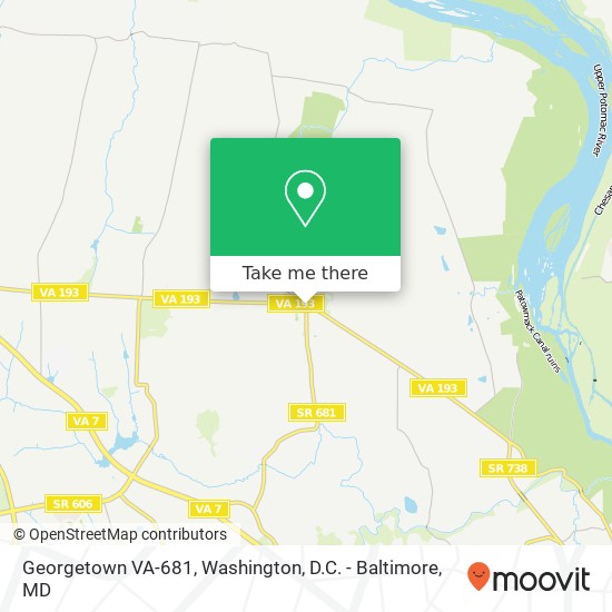 Mapa de Georgetown VA-681, Great Falls, VA 22066
