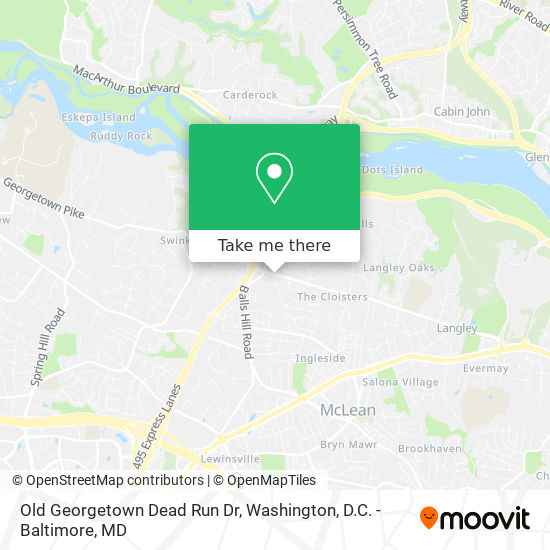 Mapa de Old Georgetown Dead Run Dr