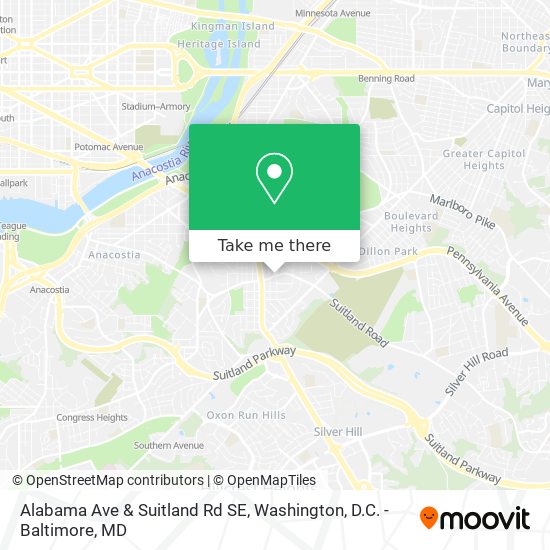 Alabama Ave & Suitland Rd SE map