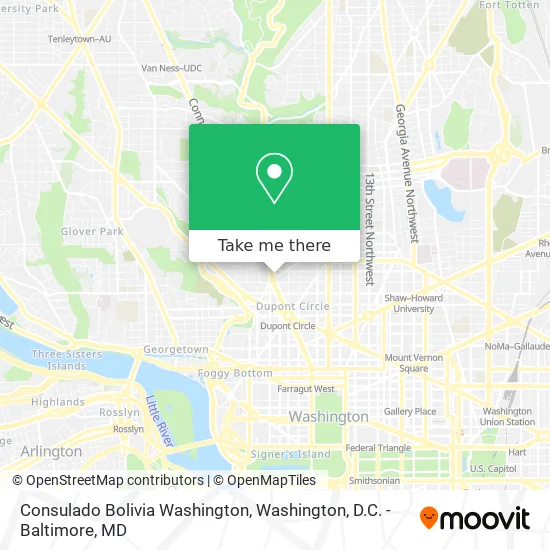 Mapa de Consulado Bolivia Washington