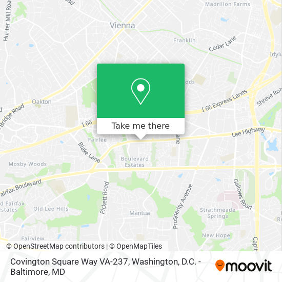 Covington Square Way VA-237 map