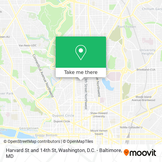 Mapa de Harvard St and 14th St