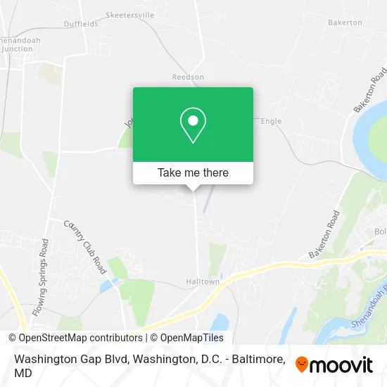 Washington Gap Blvd map