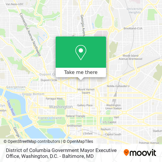 District of Columbia Government Mayor Executive Office map