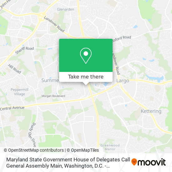 Maryland State Government House of Delegates Call General Assembly Main map