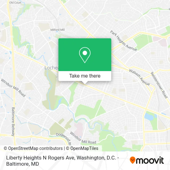 Liberty Heights N Rogers Ave map
