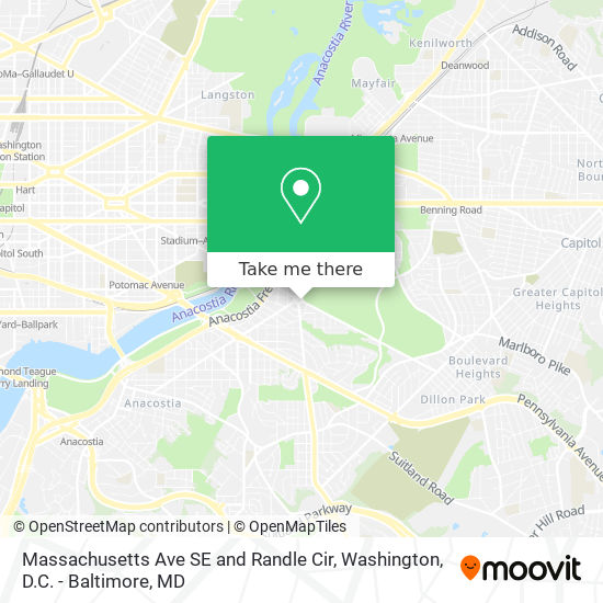 Massachusetts Ave SE and Randle Cir map