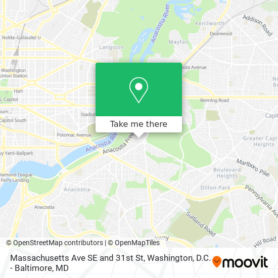 Massachusetts Ave SE and 31st St map