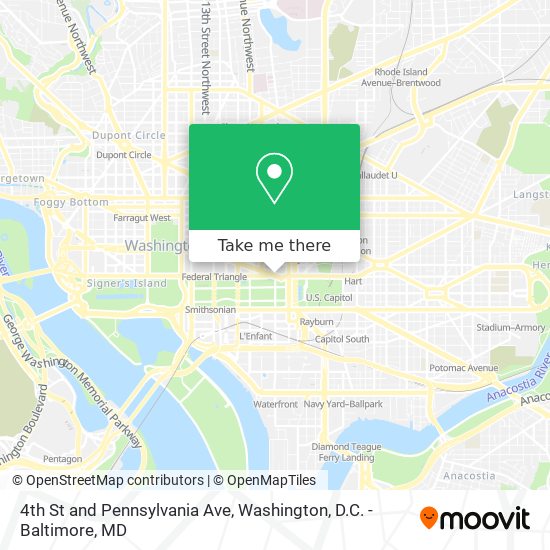 4th St and Pennsylvania Ave map