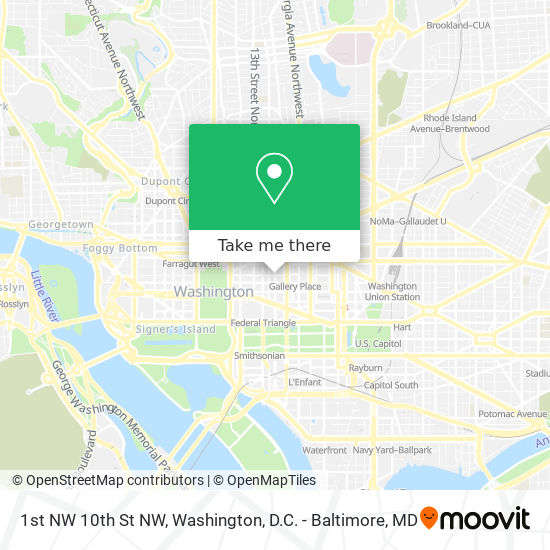 Mapa de 1st NW 10th St NW