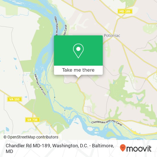 Chandler Rd MD-189, Potomac, MD 20854 map