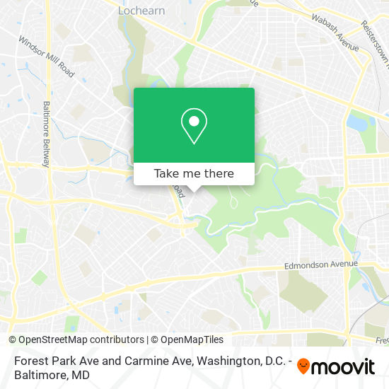 Forest Park Ave and Carmine Ave map