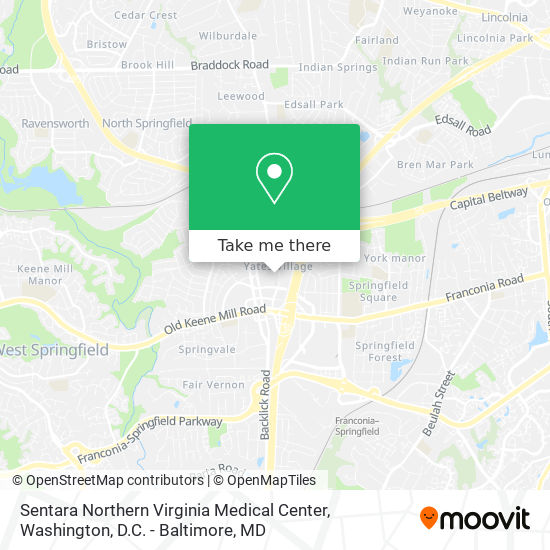 Sentara Northern Virginia Medical Center map