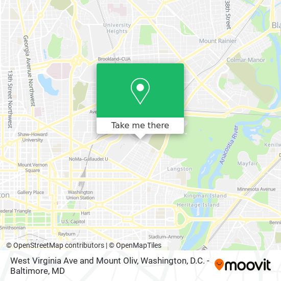 West Virginia Ave and Mount Oliv map