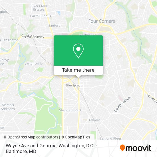 Wayne Ave and Georgia map