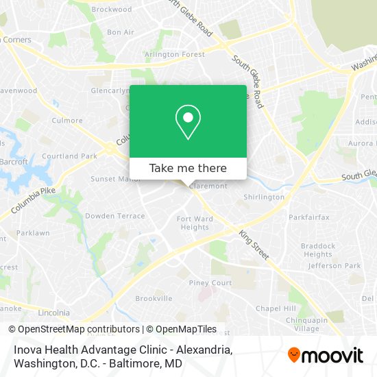 Mapa de Inova Health Advantage Clinic - Alexandria