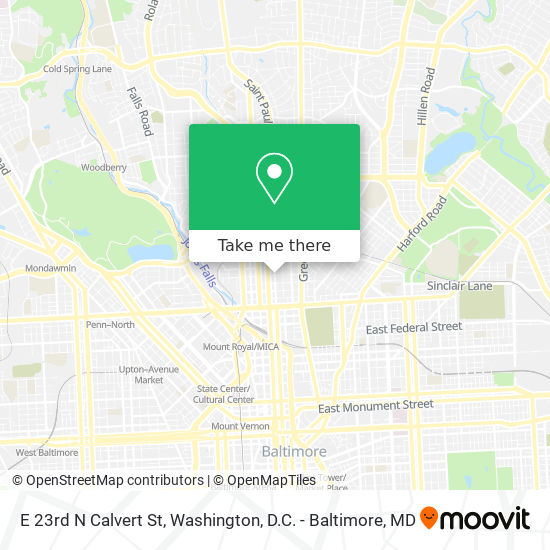 Mapa de E 23rd N Calvert St