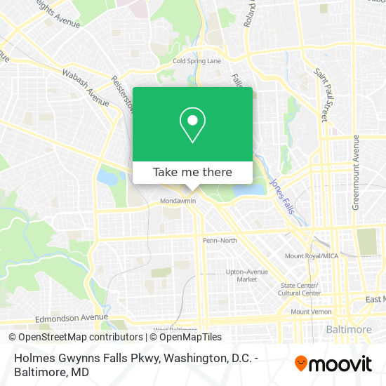 Holmes Gwynns Falls Pkwy map