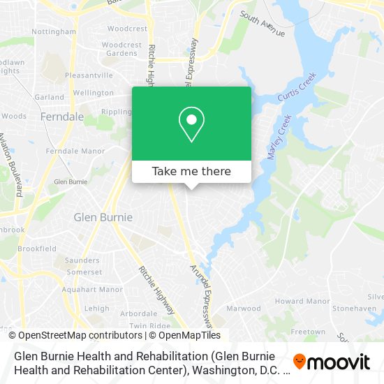 Glen Burnie Health and Rehabilitation map