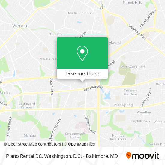 Mapa de Piano Rental DC