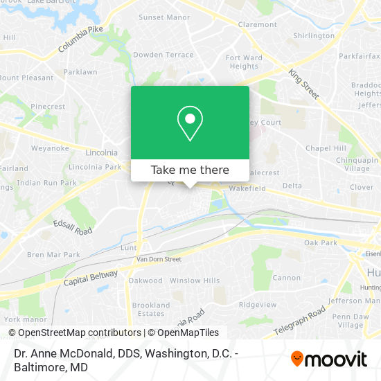 Dr. Anne McDonald, DDS map