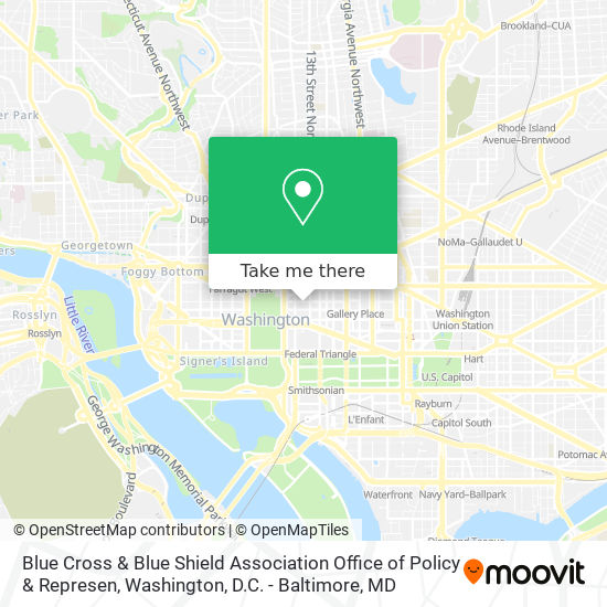 Mapa de Blue Cross & Blue Shield Association Office of Policy & Represen