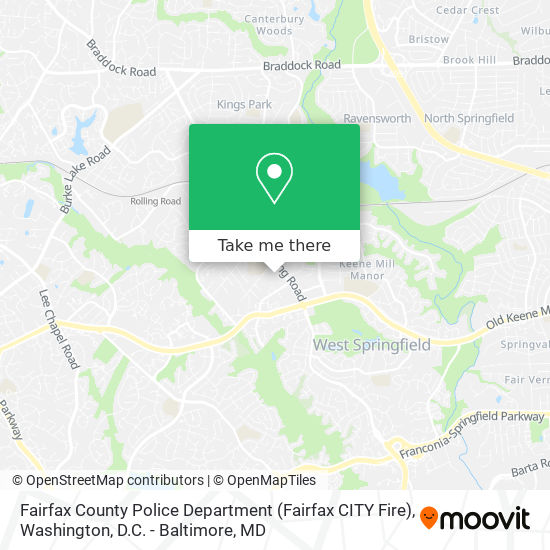 Mapa de Fairfax County Police Department (Fairfax CITY Fire)