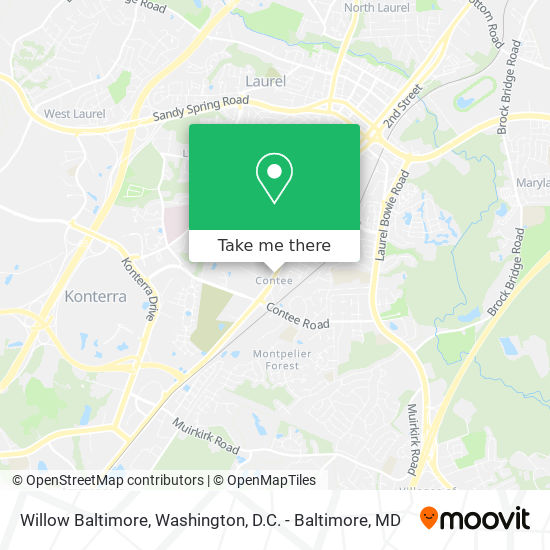 Willow Baltimore map