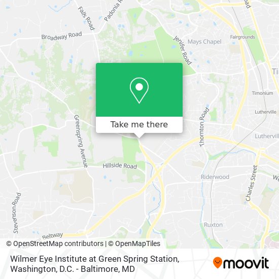 Mapa de Wilmer Eye Institute at Green Spring Station