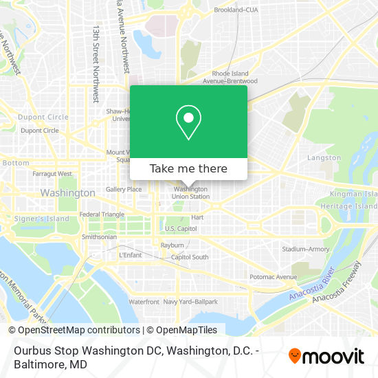 Ourbus Stop Washington DC map