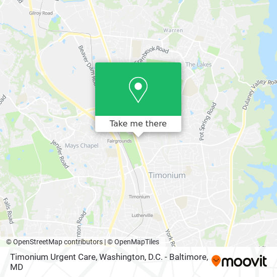 Timonium Urgent Care map