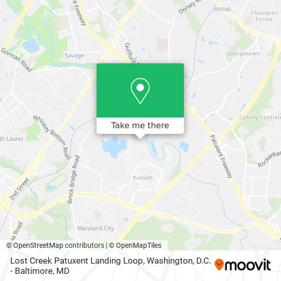 Lost Creek Patuxent Landing Loop map