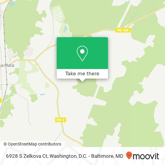 Mapa de 6928 S Zelkova Ct, La Plata, MD 20646