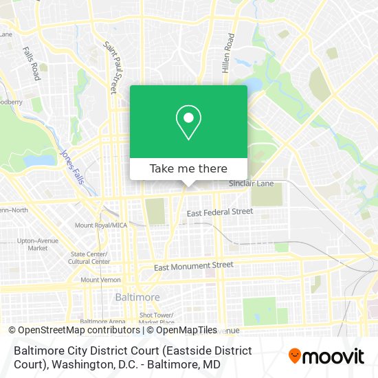 Mapa de Baltimore City District Court (Eastside District Court)