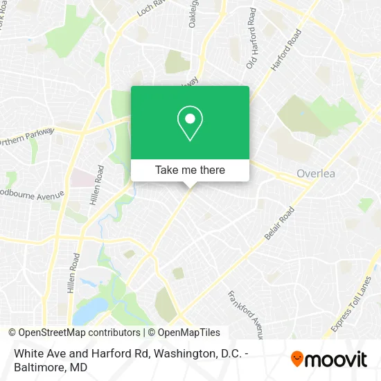 Mapa de White Ave and Harford Rd