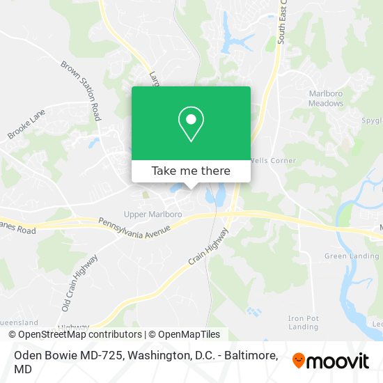 Oden Bowie MD-725 map